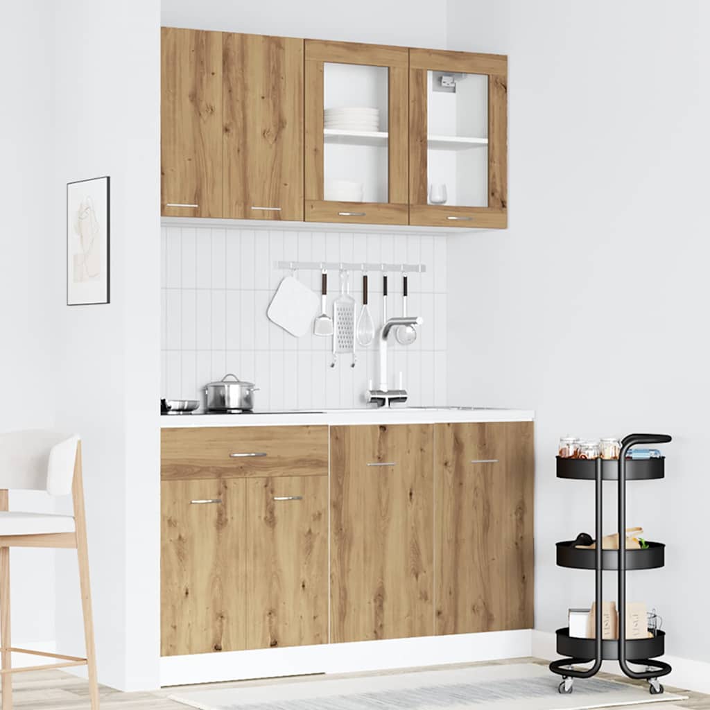 vidaXL Ensemble de 4 meubles de cuisine Chêne Artisan Lyon en bois d'ingénierie