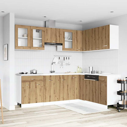 vidaXL Ensemble de 11 armoires de cuisine Chêne artisanat Lyon Bois d'ingénierie
