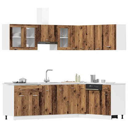 vidaXL 11-tlg. Küchenschrank-Set Lyon Altholz-Optik Holzwerkstoff