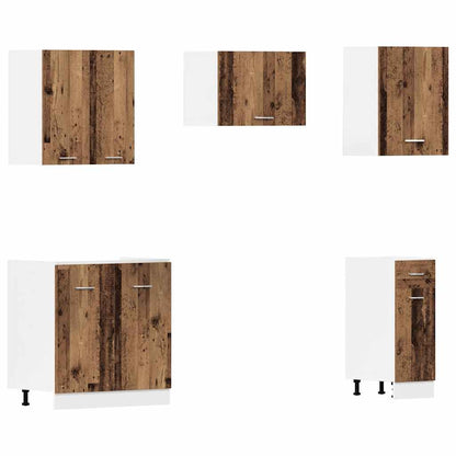 vidaXL 11-tlg. Küchenschrank-Set Lyon Altholz-Optik Holzwerkstoff