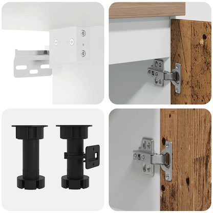 vidaXL 11-tlg. Küchenschrank-Set Lyon Altholz-Optik Holzwerkstoff