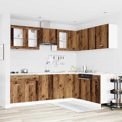 vidaXL 11-tlg. Küchenschrank-Set Lyon Altholz-Optik Holzwerkstoff
