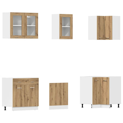vidaXL 11-tlg. Küchenschrank-Set Lyon Artisan-Eiche Holzwerkstoff