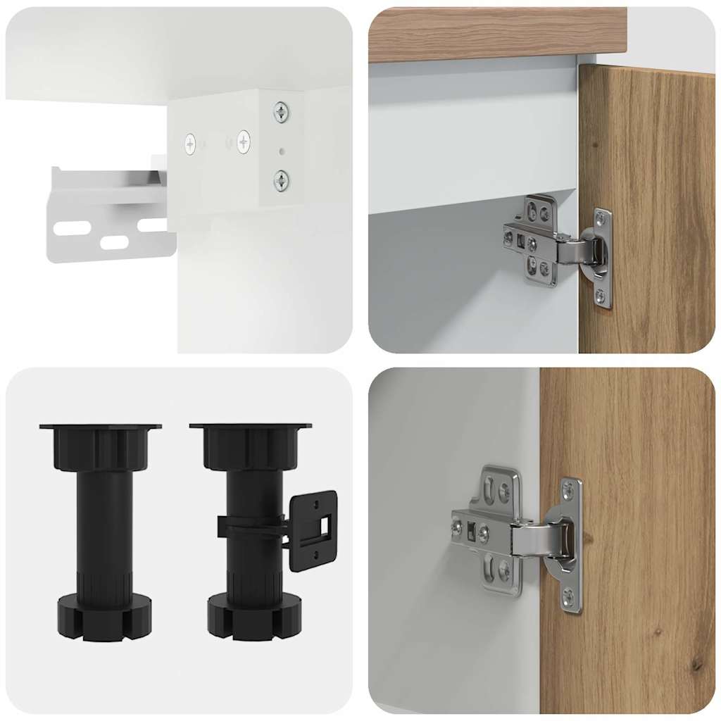 vidaXL 11-tlg. Küchenschrank-Set Lyon Artisan-Eiche Holzwerkstoff