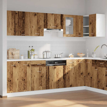 vidaXL 11-tlg. Küchenschrank-Set Lyon Altholz-Optik Holzwerkstoff