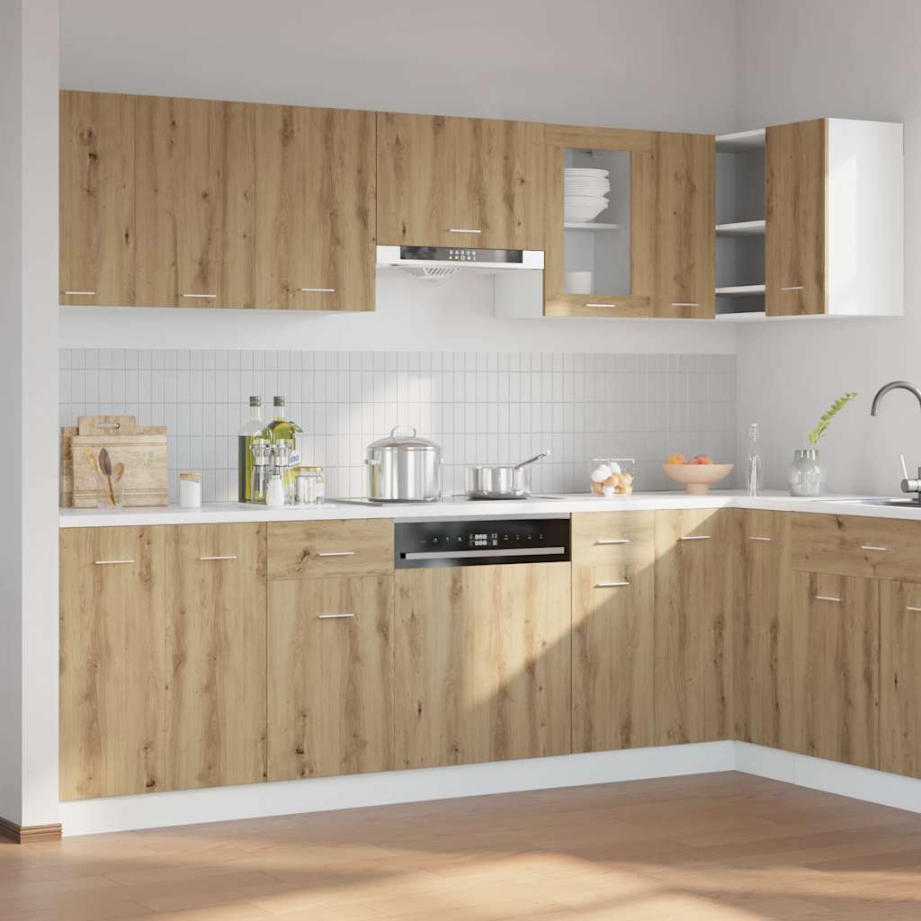 vidaXL 11-tlg. Küchenschrank-Set Lyon Artisan-Eiche Holzwerkstoff