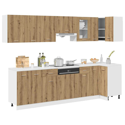 vidaXL 11-tlg. Küchenschrank-Set Lyon Artisan-Eiche Holzwerkstoff