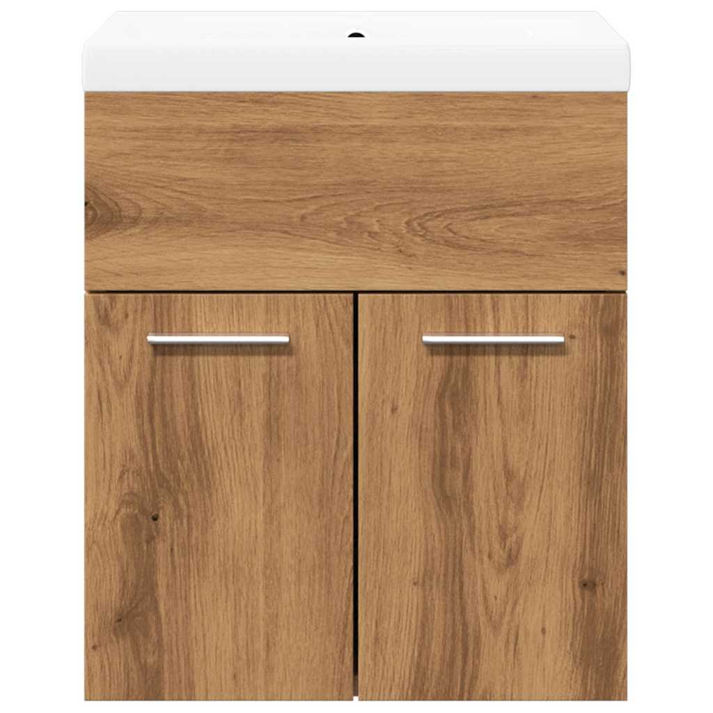 vidaXL Meuble de salle de bain 2 pcs Bois d'ingénierie Chêne Artisan