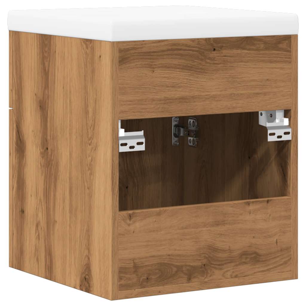 vidaXL Meuble de salle de bain 2 pcs Bois d'ingénierie Chêne Artisan