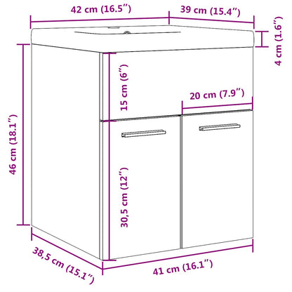 vidaXL Meuble de salle de bain 2 pcs Bois d'ingénierie Chêne Artisan