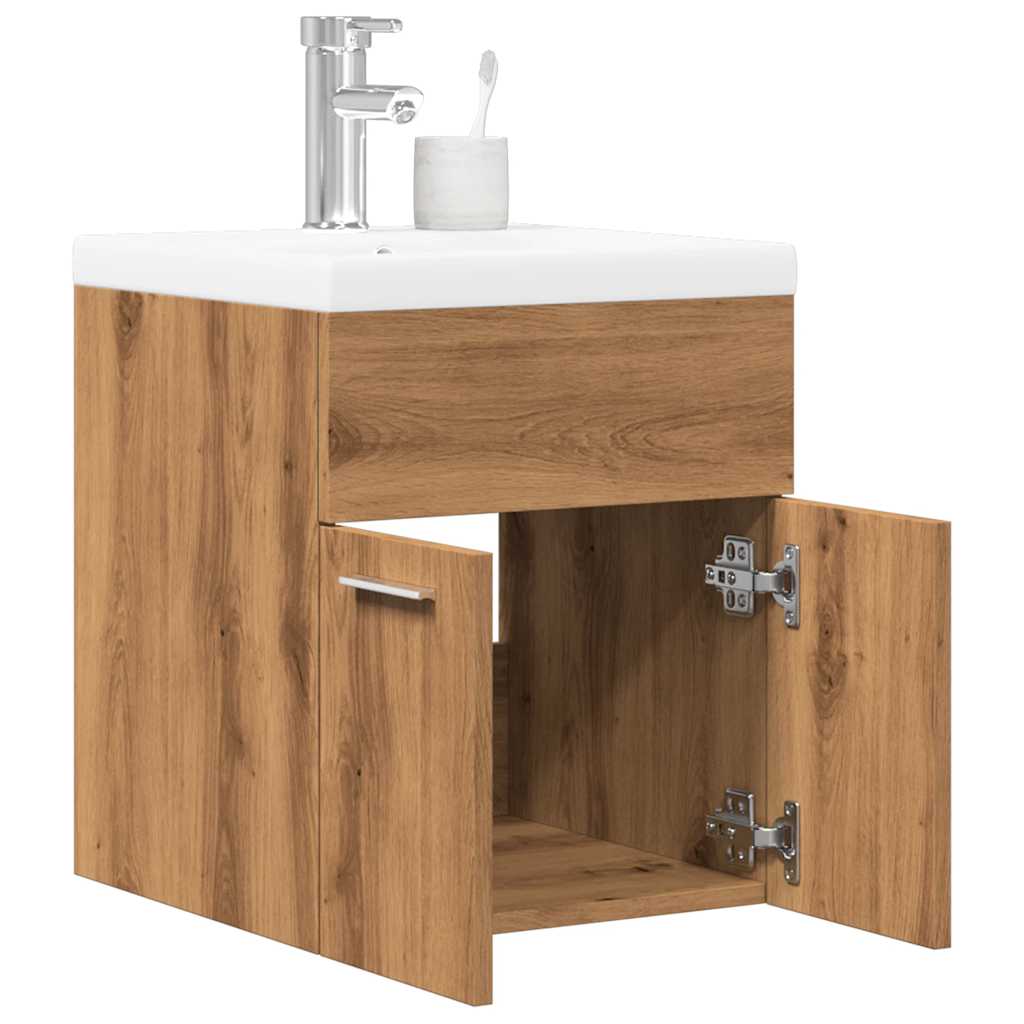 vidaXL Meuble de salle de bain 2 pcs Bois d'ingénierie Chêne Artisan