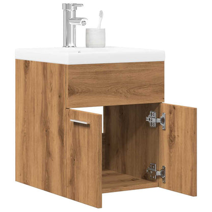 vidaXL Meuble de salle de bain 2 pcs Bois d'ingénierie Chêne Artisan