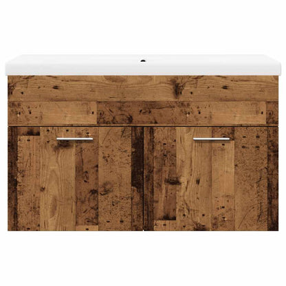 vidaXL Meuble de salle de bain 2 pcs aspect bois récupéré, bois d'ingénierie