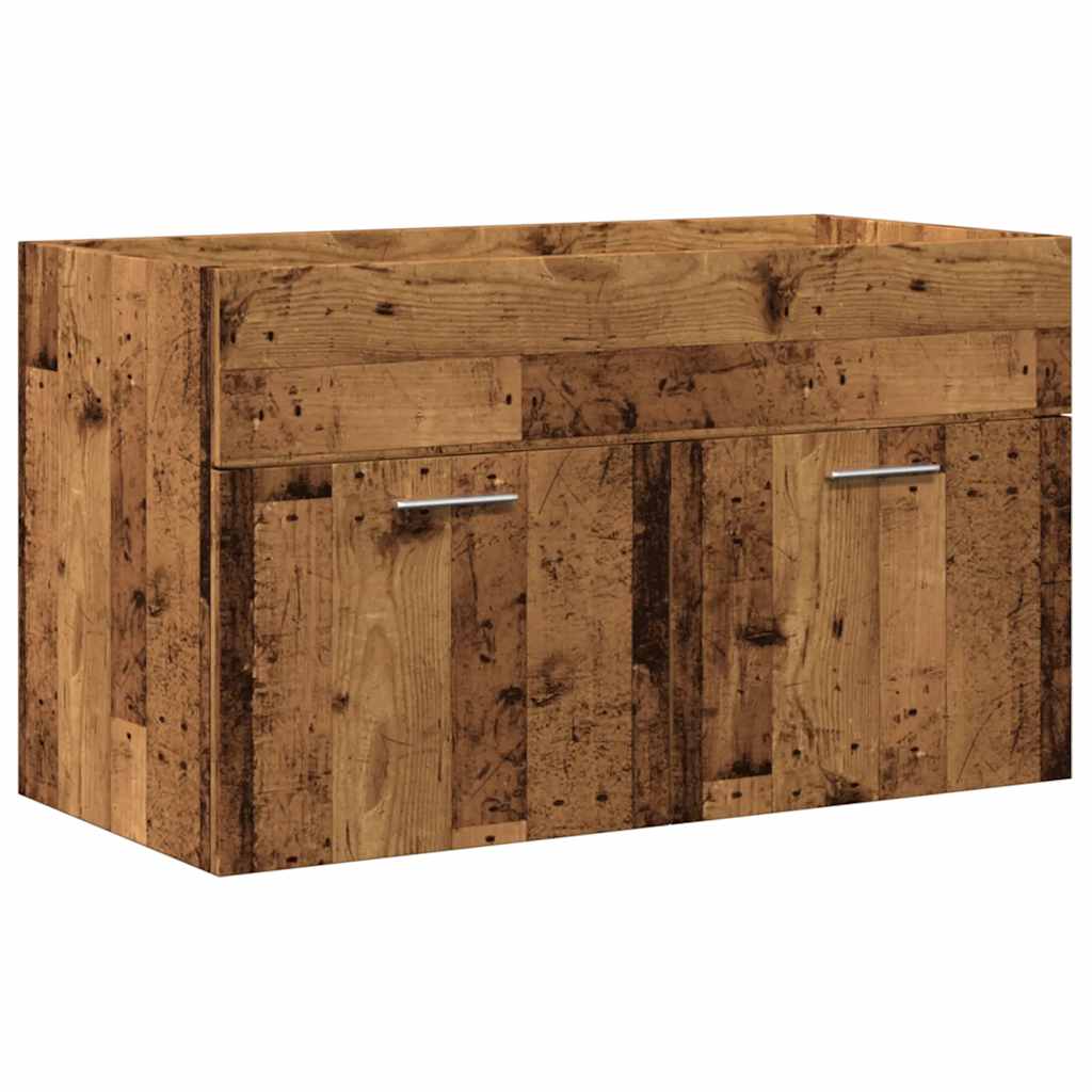vidaXL Meuble de salle de bain 2 pcs aspect bois récupéré, bois d'ingénierie