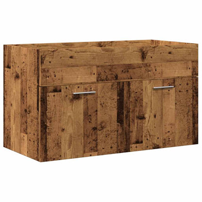vidaXL Meuble de salle de bain 2 pcs aspect bois récupéré, bois d'ingénierie
