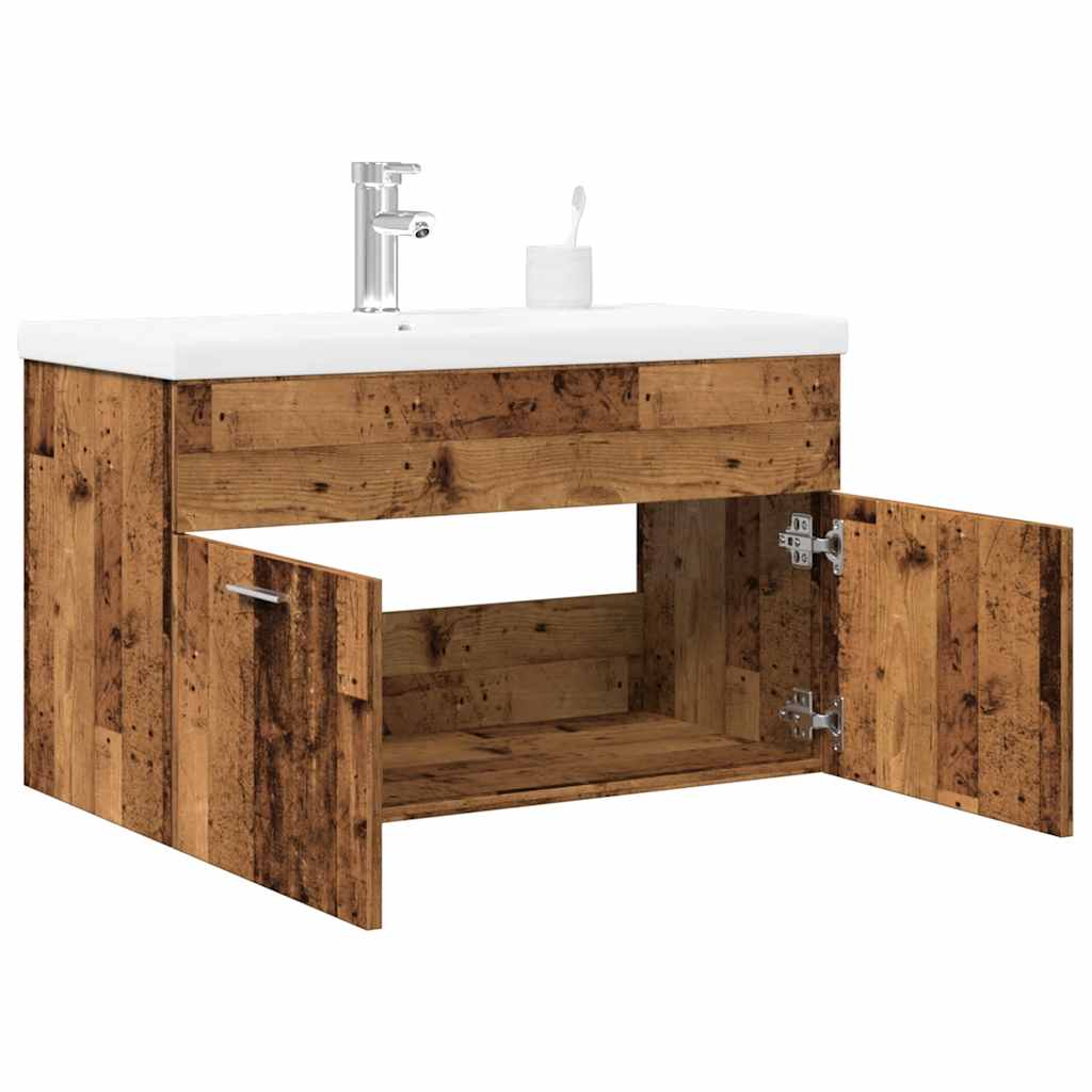 vidaXL Meuble de salle de bain 2 pcs aspect bois récupéré, bois d'ingénierie
