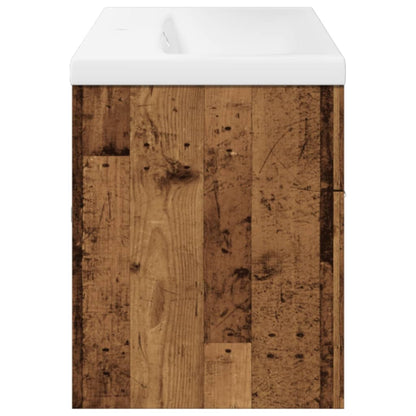 Meuble de salle de bain avec lavabo intégré aspect bois de récupération vidaXL