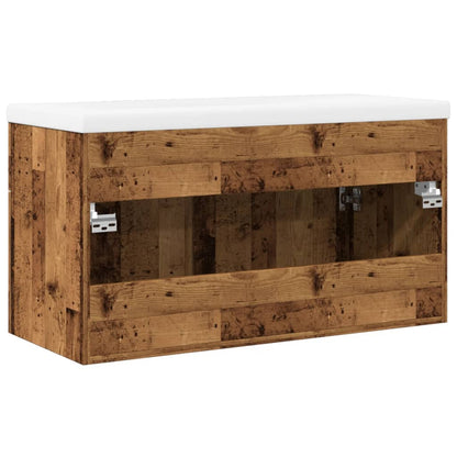 Meuble de salle de bain avec lavabo intégré aspect bois de récupération vidaXL