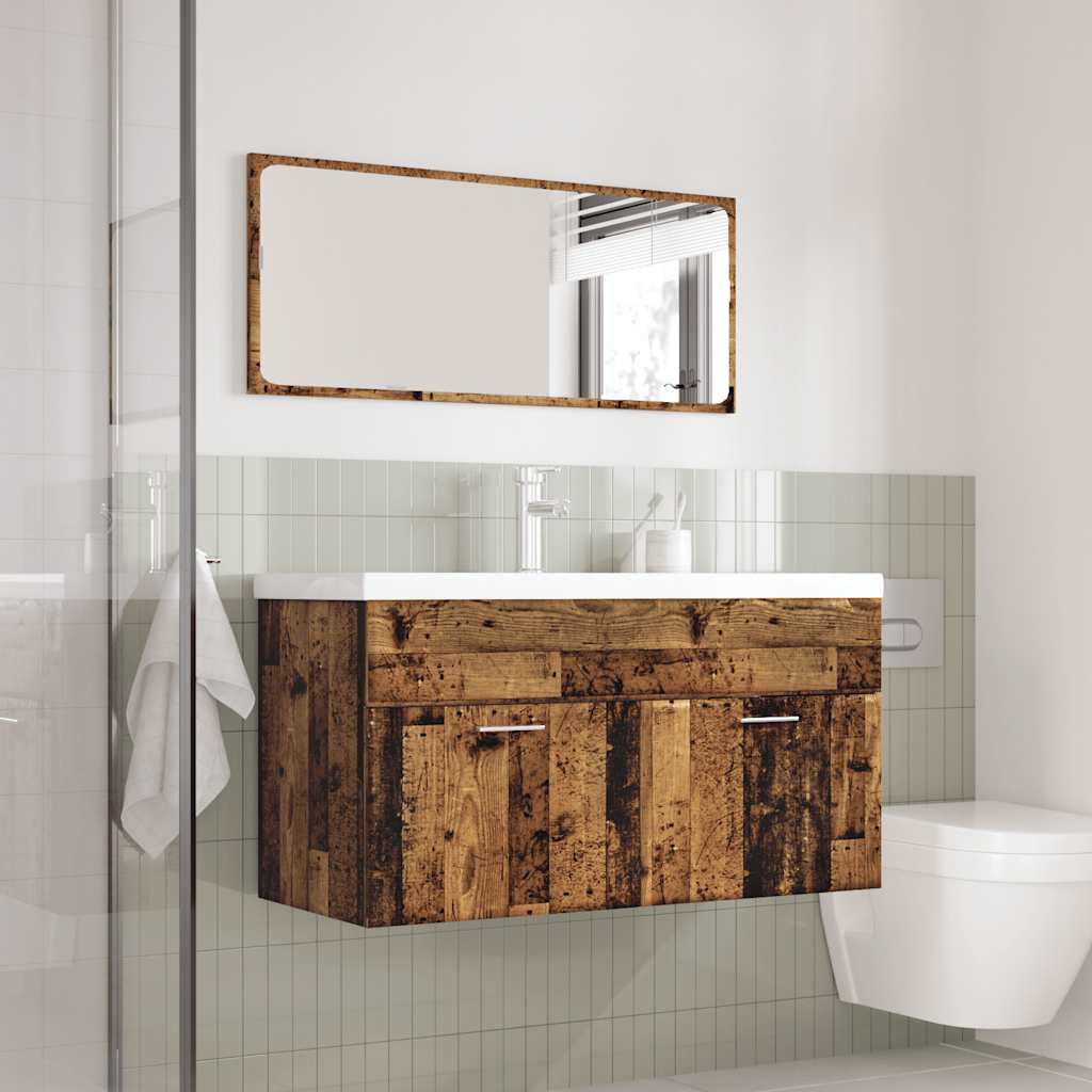 vidaXL Ensemble de meubles de salle de bain 3 pièces en aggloméré aspect bois de récupération
