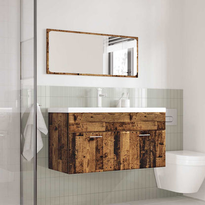 vidaXL Ensemble de meubles de salle de bain 3 pièces en aggloméré aspect bois de récupération