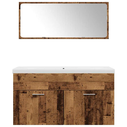 vidaXL Ensemble de meubles de salle de bain 3 pièces en aggloméré aspect bois de récupération