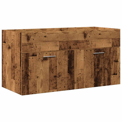 vidaXL Ensemble de meubles de salle de bain 3 pièces en aggloméré aspect bois de récupération