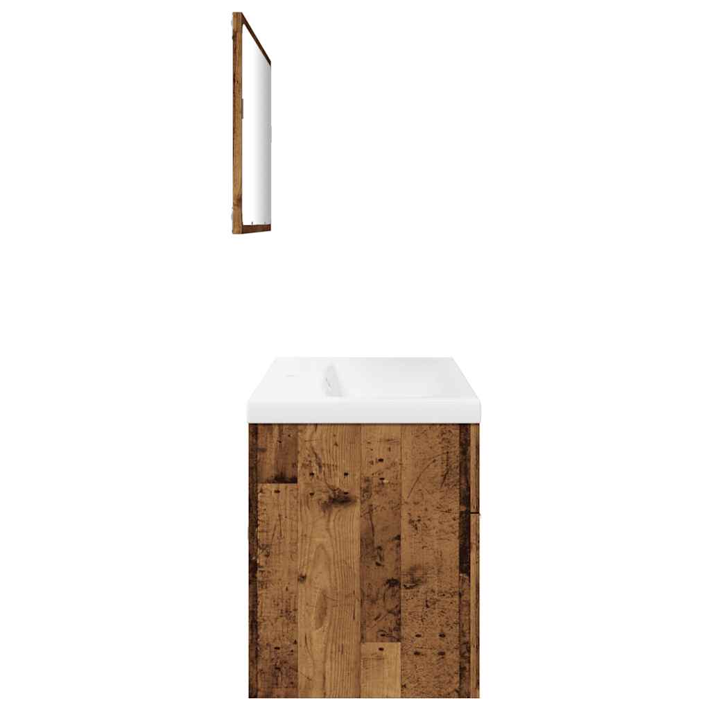 vidaXL Ensemble de meubles de salle de bain 3 pièces en aggloméré aspect bois de récupération