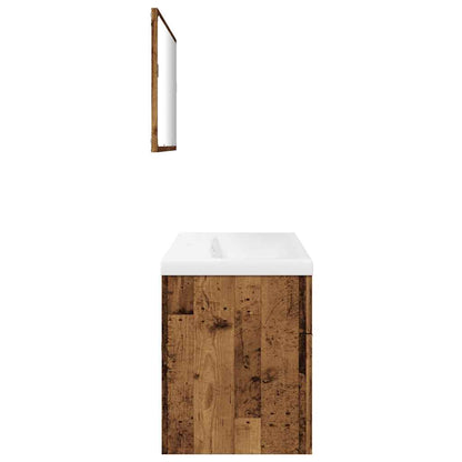 vidaXL Ensemble de meubles de salle de bain 3 pièces en aggloméré aspect bois de récupération
