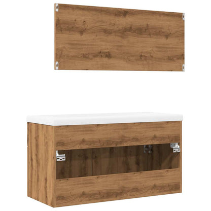 vidaXL Ensemble de meubles de salle de bain 3 pcs Chêne Artisan Bois d'ingénierie