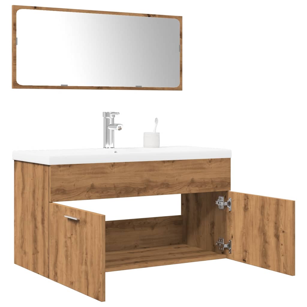 vidaXL Ensemble de meubles de salle de bain 3 pcs Chêne Artisan Bois d'ingénierie