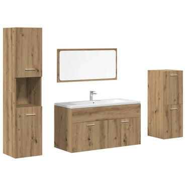 vidaXL Ensemble de meubles de salle de bain 4 pcs Chêne artisan HPL