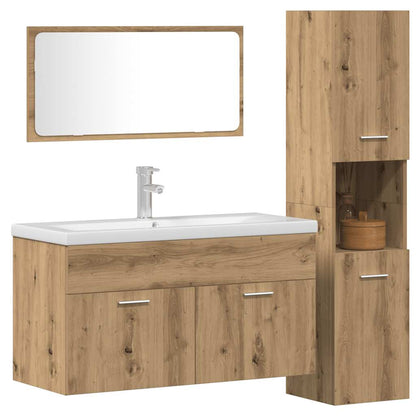 vidaXL Ensemble de meubles de salle de bain 3 pcs Chêne artisan HPL