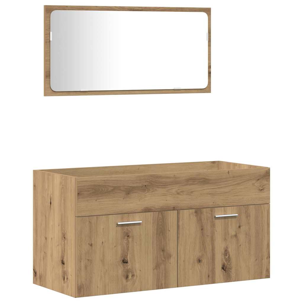 vidaXL Ensemble de meubles de salle de bain 3 pcs Chêne artisan HPL