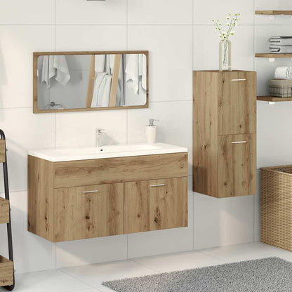 vidaXL 3-tlg. Badmöbel-Set Artisan-Eiche Holzwerkstoff