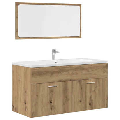 vidaXL 3-tlg. Badmöbel-Set Artisan-Eiche Holzwerkstoff