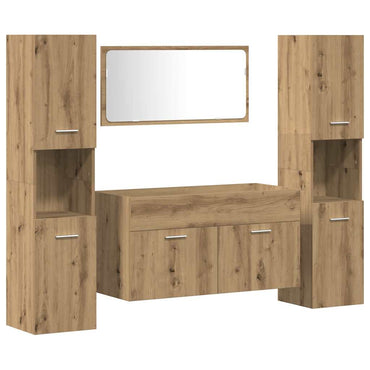 vidaXL 4-tlg. Badmöbel-Set Artisan-Eiche Holzwerkstoff