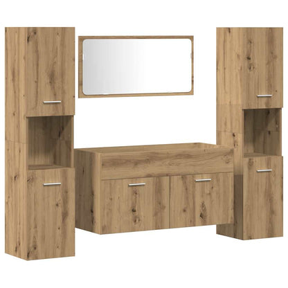 vidaXL 4-tlg. Badmöbel-Set Artisan-Eiche Holzwerkstoff