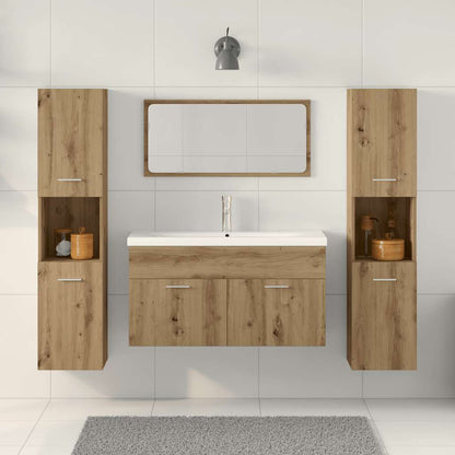vidaXL 4-tlg. Badmöbel-Set Artisan-Eiche Holzwerkstoff