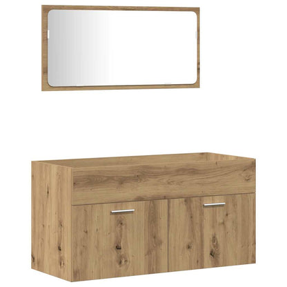 vidaXL 4-tlg. Badmöbel-Set Artisan-Eiche Holzwerkstoff
