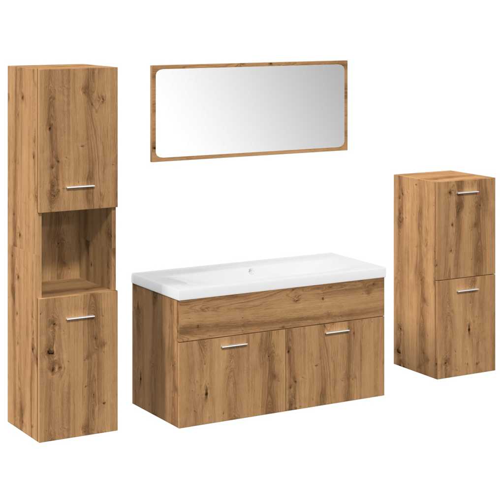 vidaXL 5-tlg. Badmöbel-Set Artisan-Eiche Holzwerkstoff