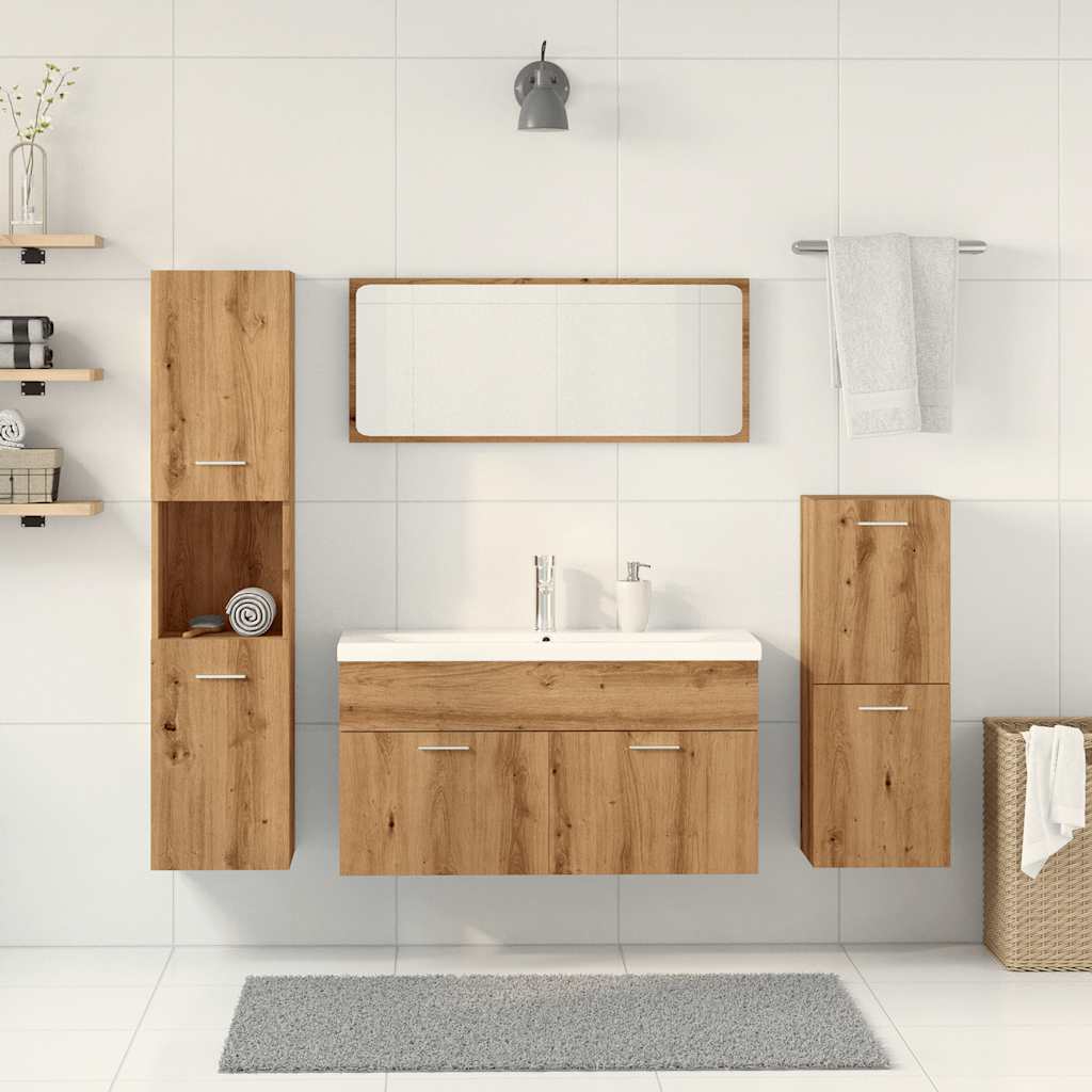 vidaXL 5-tlg. Badmöbel-Set Artisan-Eiche Holzwerkstoff