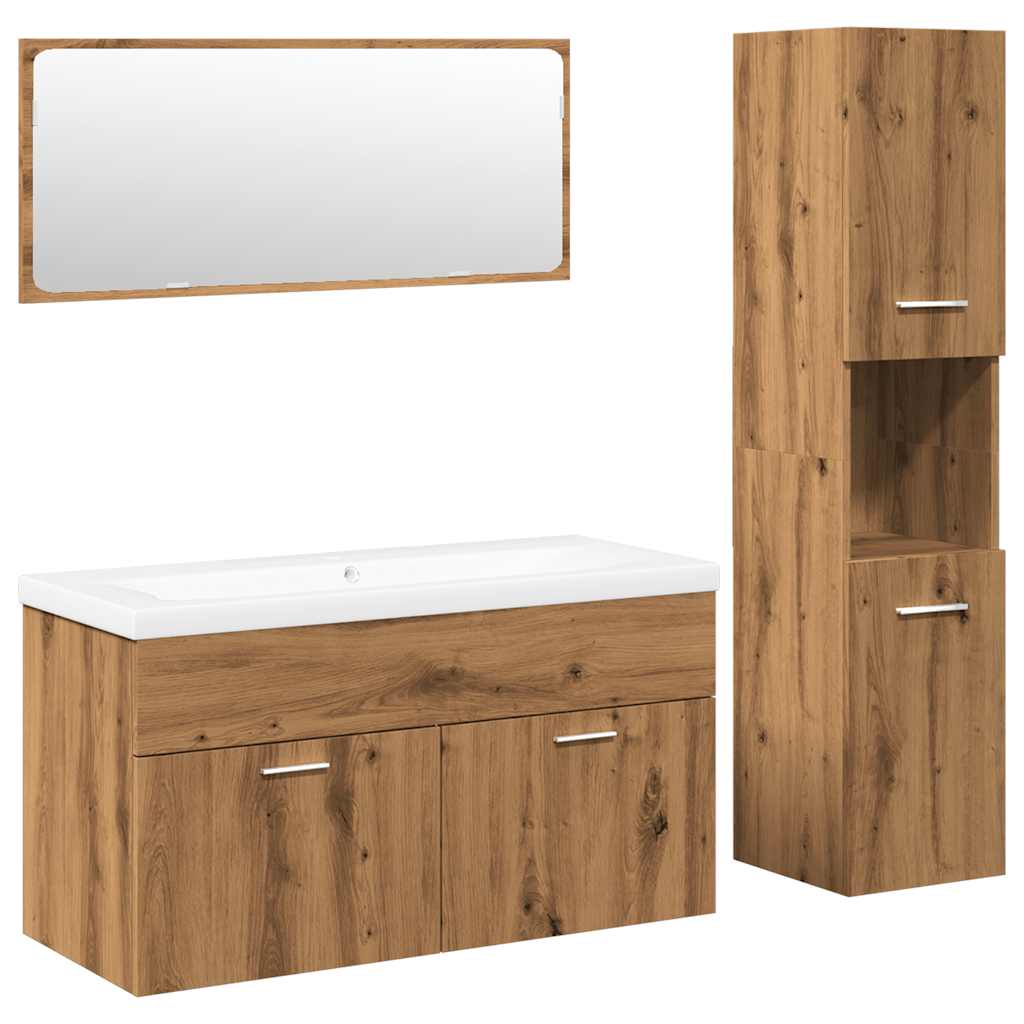 vidaXL 4-tlg. Badmöbel-Set Artisan-Eiche Holzwerkstoff
