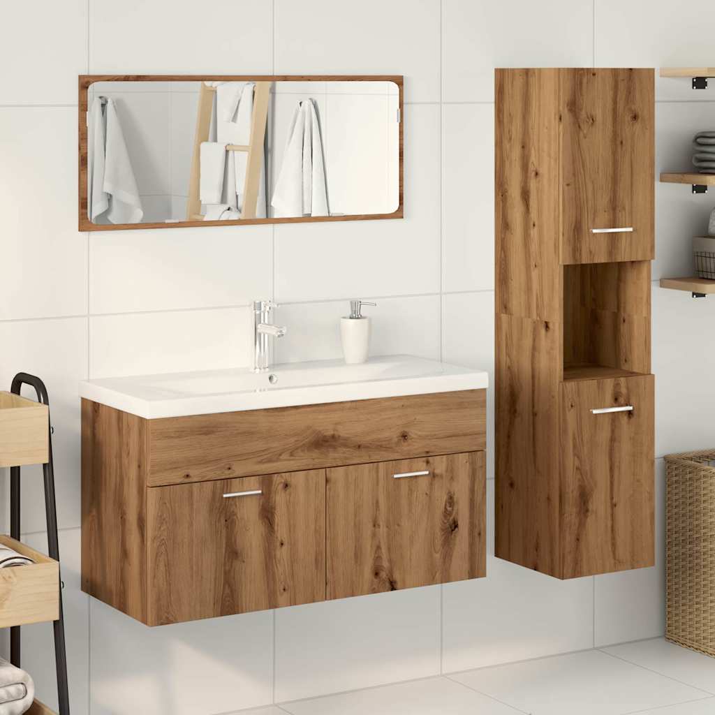 vidaXL 4-tlg. Badmöbel-Set Artisan-Eiche Holzwerkstoff