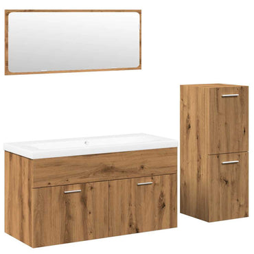 vidaXL 4-tlg. Badmöbel-Set Artisan-Eiche Holzwerkstoff