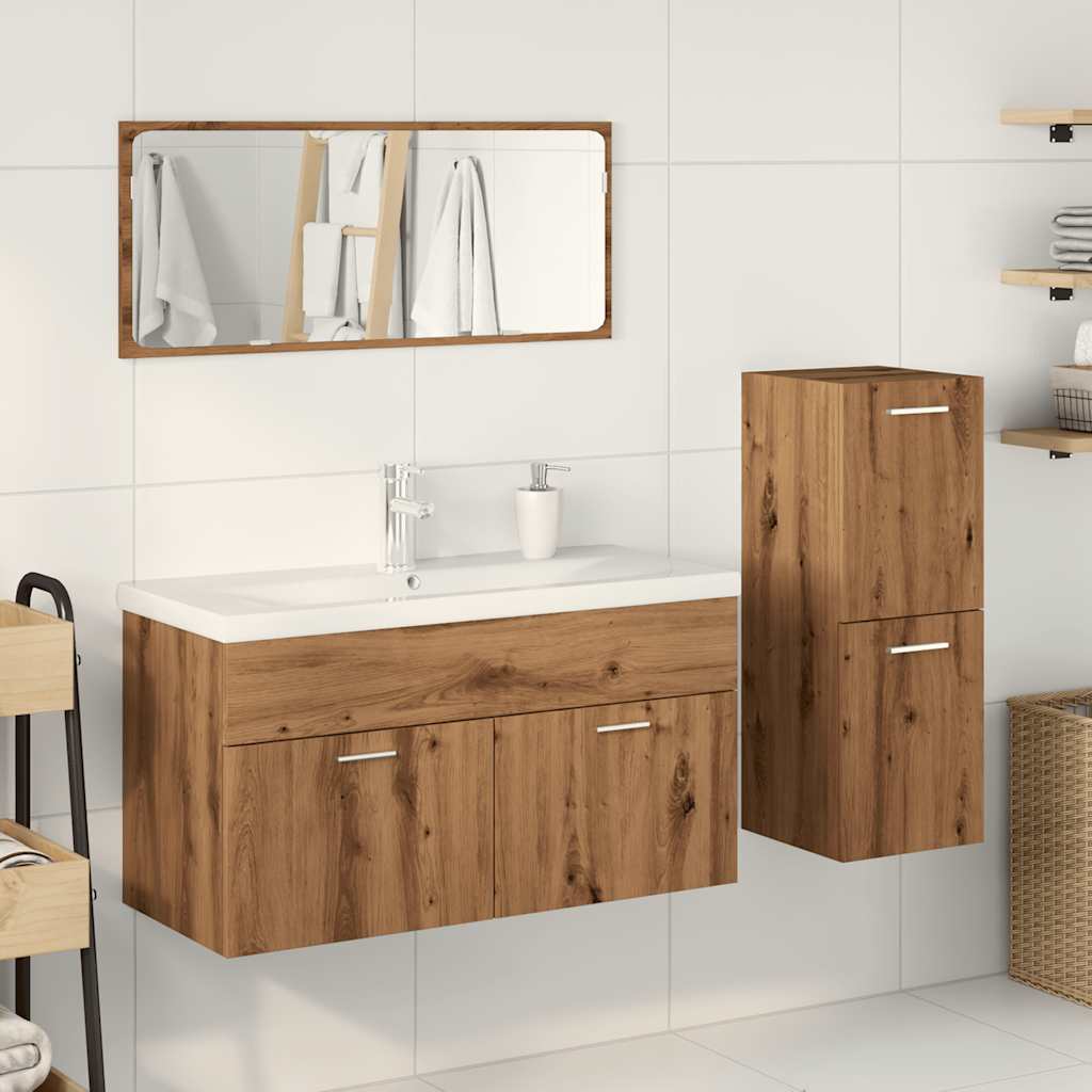 vidaXL 4-tlg. Badmöbel-Set Artisan-Eiche Holzwerkstoff