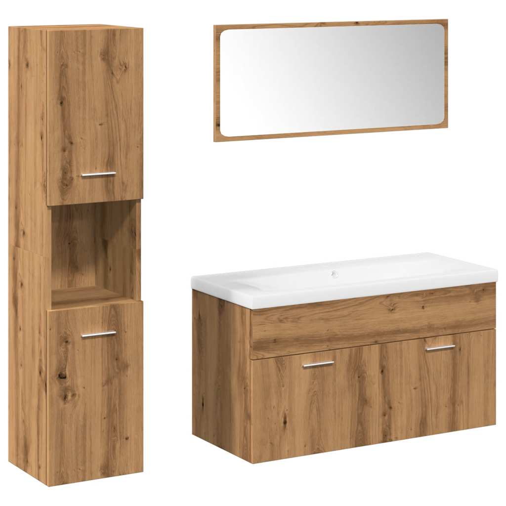 vidaXL 5-tlg. Badmöbel-Set Artisan-Eiche Holzwerkstoff