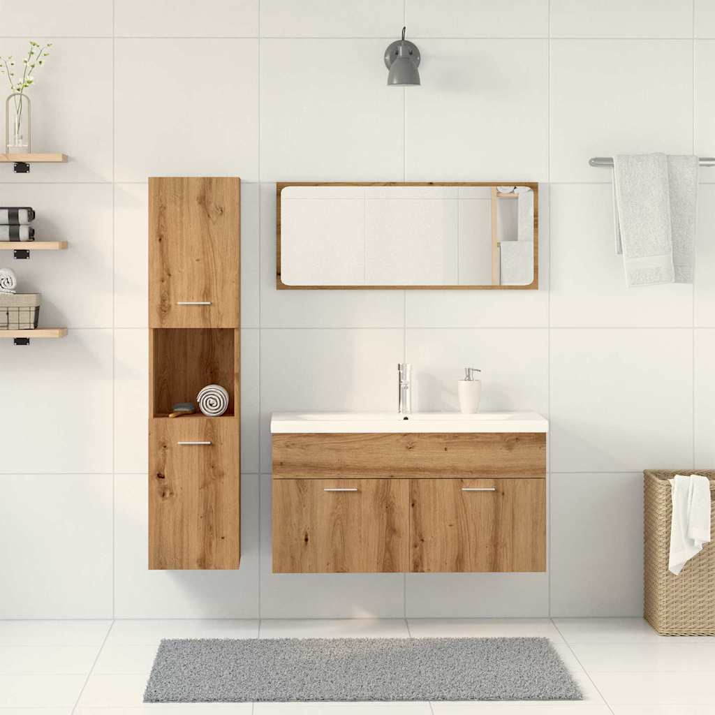 vidaXL 5-tlg. Badmöbel-Set Artisan-Eiche Holzwerkstoff