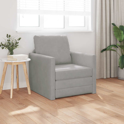 vidaXL Canapé-Lit 60 cm Gris Clair Velours