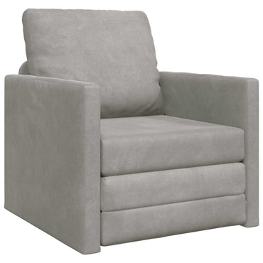vidaXL Canapé-Lit 60 cm Gris Clair Velours