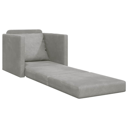 vidaXL Canapé-Lit 60 cm Gris Clair Velours